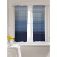 thumbnail image 3 of Blue Grey Ombre Geometric Sheer Kitchen Tier Curtains 45 Inch length,Rod Pocket Half Curtains & Drapes,Modern Abstract Art Light Filtering Chiffon Cafe Bathroom Window Treatments 2 Pcs 27.5"W x 45"L, 3 of 7