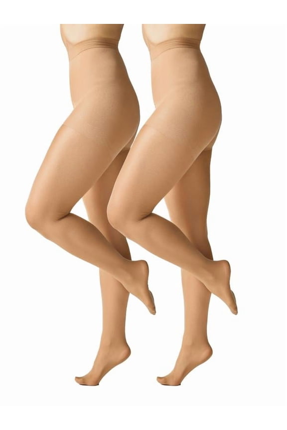 Women's Sheer Support Pantyhose, 40 Denier Sheer, 2-Pack, Sizes S-3XL