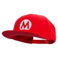 thumbnail image 2 of Mario Luigi Wario Waluigi Symbol Embroidered 6 Panel High Profile Structured Snapback - Red OSFM, 2 of 5