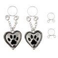 thumbnail image 1 of kusrkot 4x2 Pairs Love Heart Paw Fake Nipple Metal Non Pierced Clip On Adjustable, 1 of 9