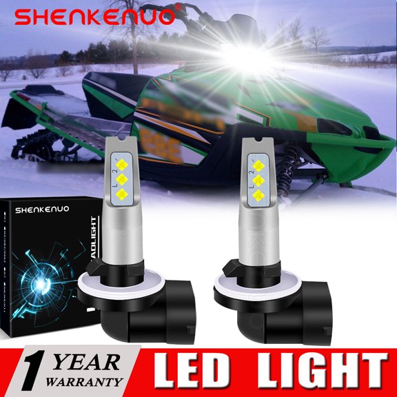 SHENKENUO 2X 881 Bright LED Bulb for Arctic Cat M5 M6 M7 M8 Z ZL ZR ZRT 370 440 550 800 900,C03