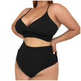thumbnail image 1 of TopLLC Plus Size Swimsuit for Women, Women Plus Size Two Piece Bikini Halter Swimsuits with High Waisted Ruched Bottom V Neck Bathing Suits, 1 of 5