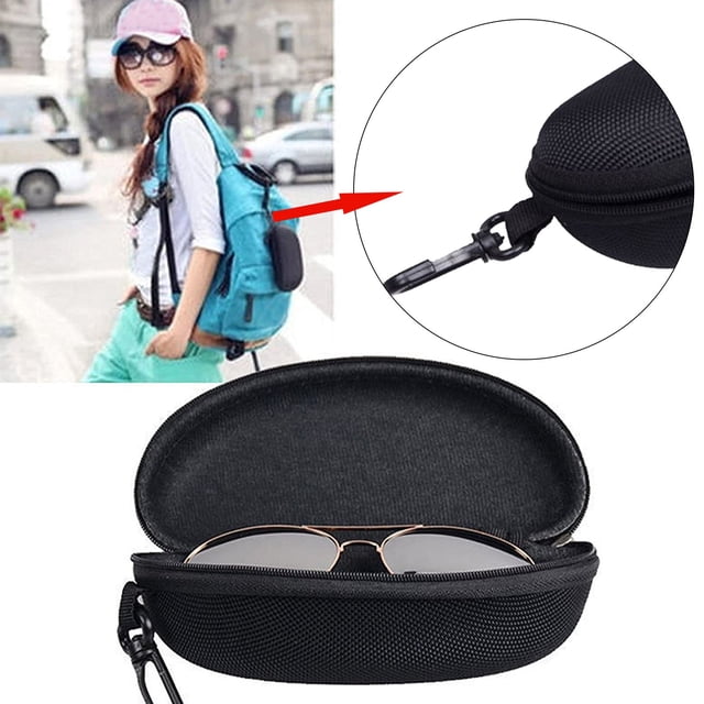 Durable Hard Glasses with Secure Zipper Closure for Travel and Daily Use