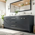 thumbnail image 5 of Eviva Lugano 84" Gray Modern Bathroom Vanity with White Integrated Acrylic Double Sink, 5 of 7
