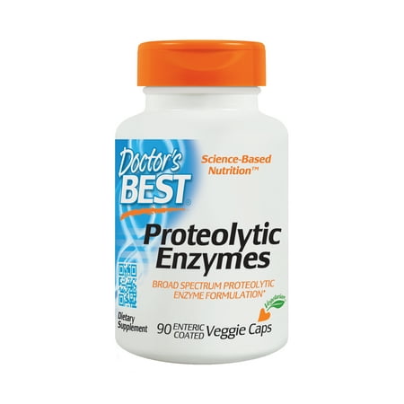 Doctor's Best Proteolytic Enzymes, Gluten Free, Vegetarian, 90 Veggie (Doctor's Best Best Digestive Enzymes)