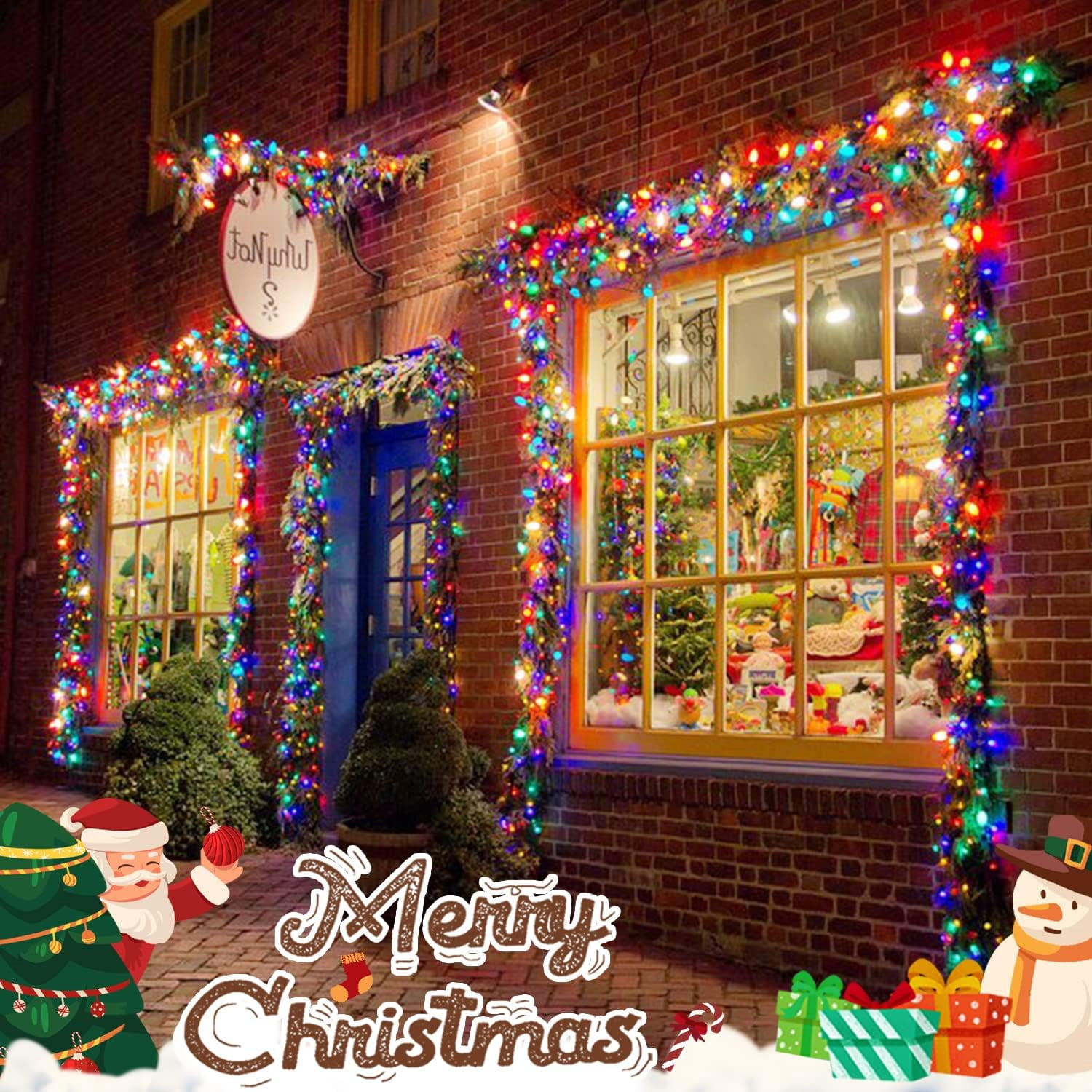 Multicolor Christmas Lights Battery Operated with 8 Modes Remote Waterproof, 33ft 100 LED Battery Christmas Lights Indoor Outdoor for Tree Home Party Room Garden Decor