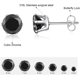 thumbnail image 2 of Juego de 6 pares de pendientes tipo botón CHAO acero inoxidable 316l con circonita cúbica transparente 3 a 8 mm plata negra, 2 of 4