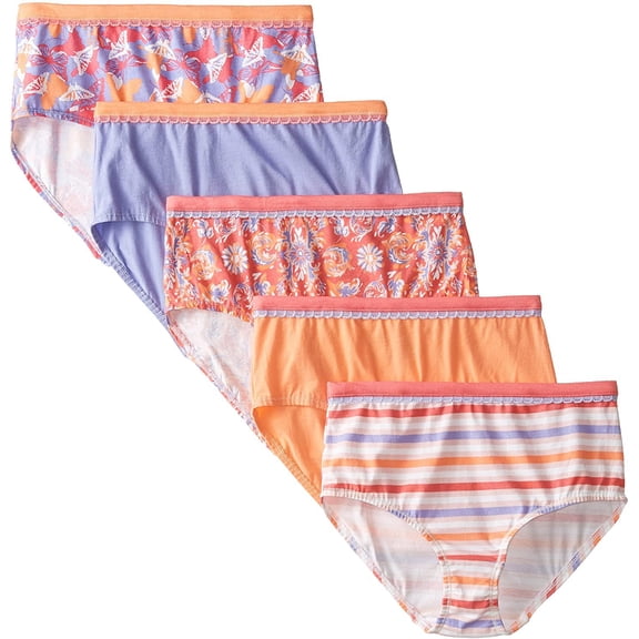 Fruit of the Loom Girls' Assorted Cotton Briefs, Size 12 - 6 Pack