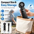 thumbnail image 6 of Handheld Fan 6000mAh, Portable Neck Hanging Fan with 199 Adjustable Speeds, USB Rechargeable Personal Cooling Fan, Lightweight 7.4oz Travel Fan for Outdoor Office and Home, Black, 1PC, 6 of 7