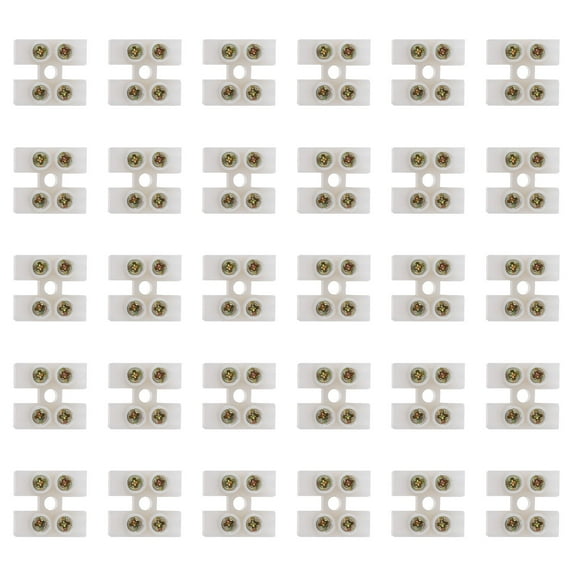 LEORX Wire Connector Terminal Screw Type Quick Connect Terminal White Brass 30Pcs