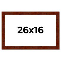 26x16 Walnut Brown Veneer Real Wood Picture Frame Width 1.75 inches | Interior Frame Depth 0.5