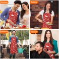 thumbnail image 4 of Red Christmas Reindeer and Snowflake Apron-Garden Aprons for Women with Pockets-Cotton Linen Waterproof Kitchen Cooking Gardening Aprons Adjustable for Kitchen,Cooking,BBQ and Salon 32"x27", 4 of 7