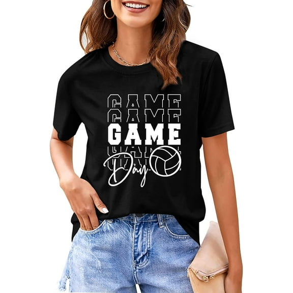 Game Day Shirts Women Softball Mom T Shirt Football Tee Shirt Ball Lightning Graphic