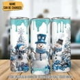 thumbnail image 2 of Personalized Christmas Skinny Tumbler - Snowman Winter Tumbler - Merry Christmas Themed Tumbler - Holiday Xmas Gifts for Friends, Women, Men - Custom Name 20oz Stainless Steel Tumbler, 2 of 7