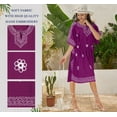 thumbnail image 5 of HAPPY BAY Women's Summer Loungewear Solid Casual Relaxed Caftan Knee Length Cover Up Dresses for Women 2X-3X Orchid, Floral, 5 of 5