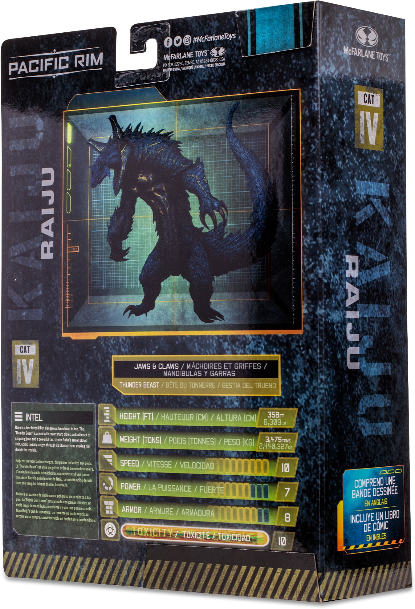 McFarlane - Pacific Rim - Leatherback (Kaiju) Action Figure Da 10 Cm Con Playset E Fumetto