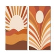 thumbnail image 2 of Designart "Midcentury Terracotta Sun Retro Landscape II" Modern Midcentury Wall Art Set Of 2 - Mid-Century Brown Gallery Wall Set For Home Decor, 2 of 6