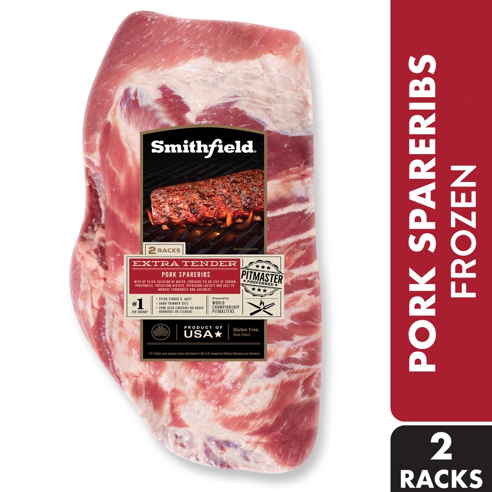 Smithfield Fresh Extra Tender Pork Spareribs, 2 Packs
