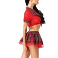 thumbnail image 4 of Sexy School Girl Student Uniforme Top Mini falda Lencería Disfraz de Cosplay, Rojo seitruly XX000220-02, 4 of 7