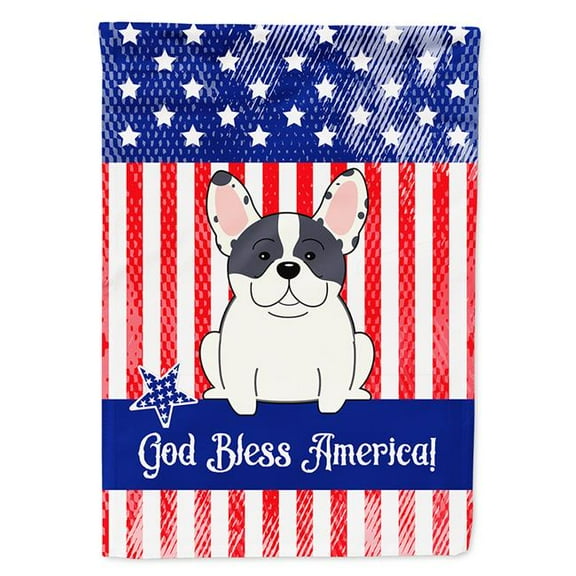 Carolines Treasures BB3006CHF Patriotic USA French Bulldog Piebald Flag Canvas House Size