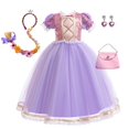 thumbnail image 1 of Vestido de Rapunzel para niña, disfraz de princesa para Halloween, regalo de fiesta de cumpleaños, ropa de malla con lentejuelas púrpuras Fivean unisex, 1 of 2