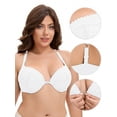 thumbnail image 3 of Unique Bargains Women's Lace Front Closure Push Up Underwire Bras White 38 D, 3 of 6