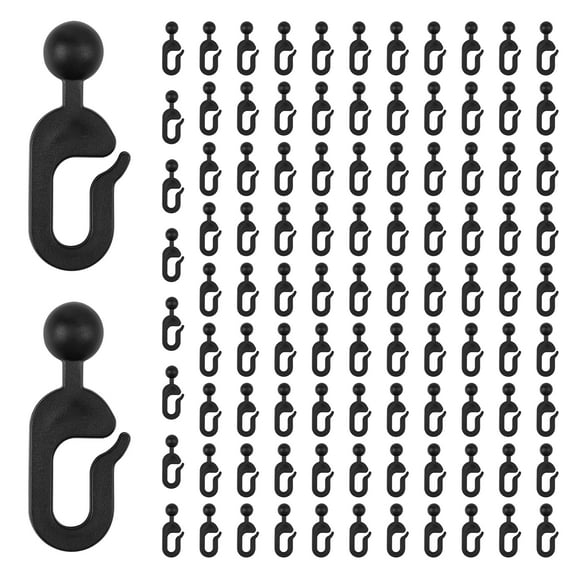 100Pcs Plastic Curtain Track Hook Set Easy Install Black Gazebo Curtain Hook Replacement Gazebo Accessories for Hotel Home
