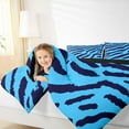thumbnail image 4 of jejeloiu Neon Zebra Texture Bedding Comforter Set,Zebra Stripes Twin Comforter Sets,Blue Black Bedding Set For Ggirls Kids,Luxury Bedroom Decor Reversible,2-Piece, 4 of 8