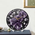 thumbnail image 4 of Yayeee Wall Clock Battery Operated 11.9" Silent Quartz Non-Ticking for Living Room Decor, Purple Roses, 4 of 8
