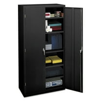 HON Brigade Storage Cabinet | 5 Adjustable Shelves | 36"W x 18-1/8"D x 72"H | Black Finish