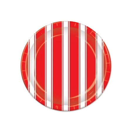 

Party Central Club Pack of 96 Red and White Disposable Striped Circus Paper Party Banquet Dessert