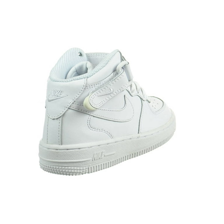 Nike Kids Force 1 Mid (PS) Basketball Shoe, Boy's, Size: 10.5, White