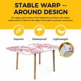 thumbnail image 4 of Spring Peach Flowers Table Cloths for 5 Foot Rectangle Tables, Pink Botanical Floral Leaves Branch Patio Waterproof Elastic Fitted Tablecloths, Washable Rectangular Table Cover for Camping, 4 of 8