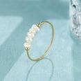 thumbnail image 7 of Freshwater Pearl Ring for women,Dainty Minimalistic 316L Stainless Steel Gold Stacking Statement Wedding Finger Pearl Rings Holiday Gift for Women, 7 of 7