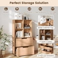 thumbnail image 2 of Spaco Natural 4-Cube Bookcase with 2 Drawers, 51 Inch 5-Tier Tall Freestanding Shelf, Anti-Tip for Living Room, 2 of 3