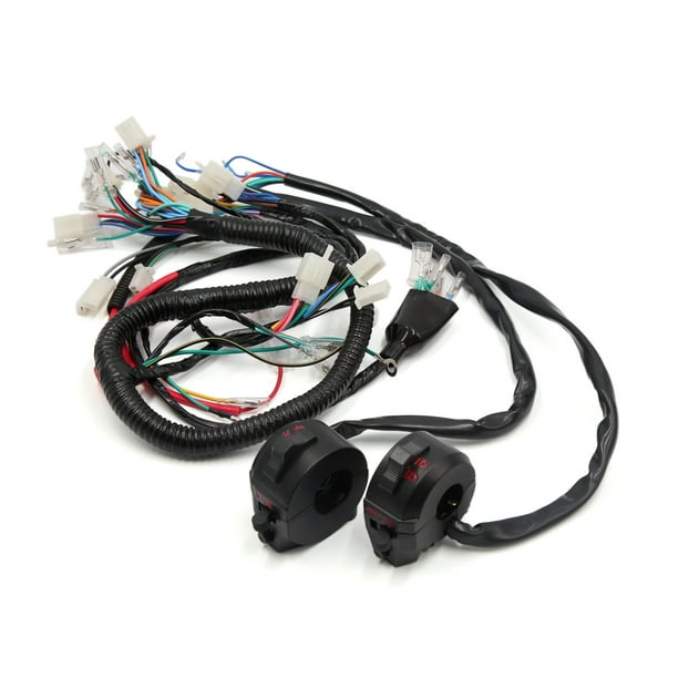 Motorcycle Electrical Main Wire Harness w Handlebar Switch Kit for
