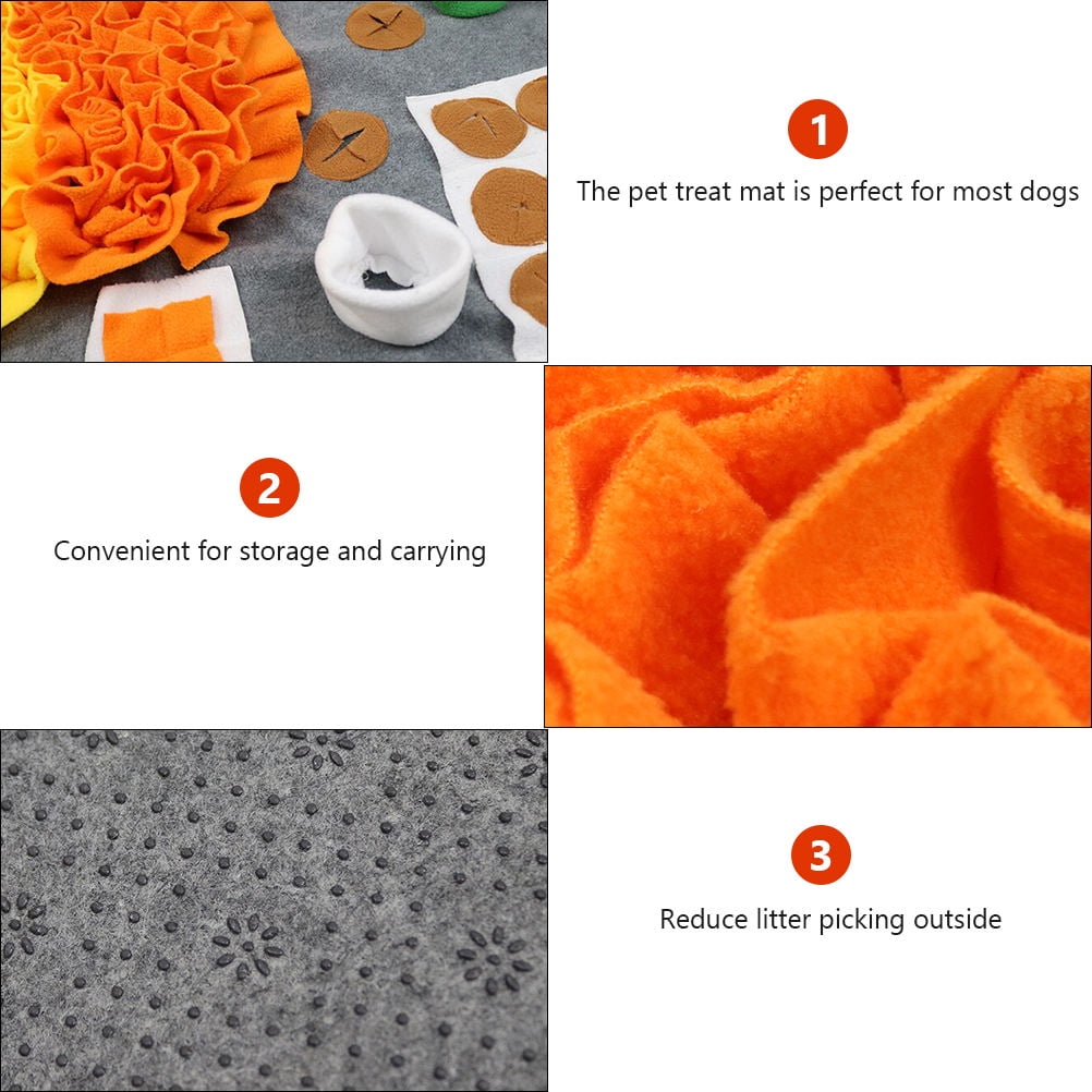Soimiss Dog Snuffle Mat Plush Fabric Interactive Puzzle Toy for Pets Indoor Play 1Pcs