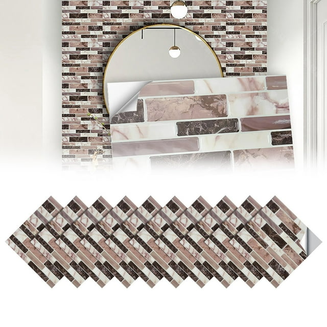Backsplash Tile Peel and Stick Clearance Peel and Stick Backsplash 10 Sheet Wall Tiles Back Splashes Backsplash Tile for Kitchen Wall Peel and Stick Backsplash Tile for Bathroom Fireplace