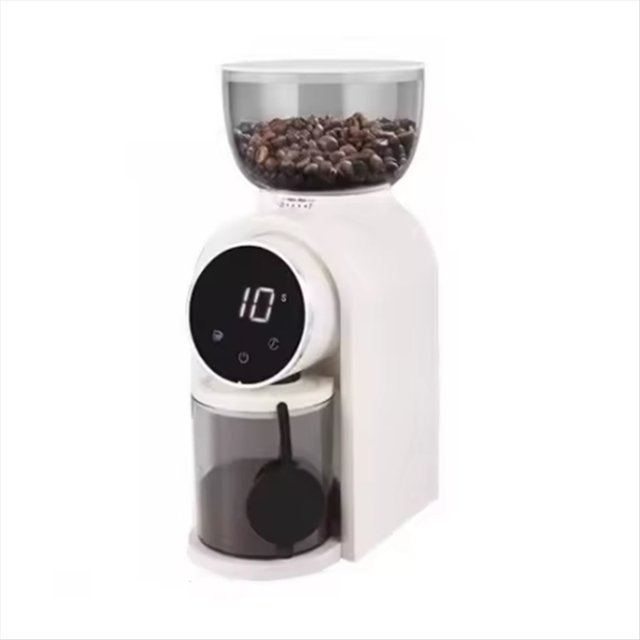 Automatic Electric Coffee Grinder Burr Mill with Visual Bean Storage for Espresso, American Coffee A US Plug,1 x coffee grinder 1 x cleaning brush 1 x powder collecting ring 1 x powder collecting rack