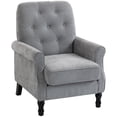 thumbnail image 1 of HOMCOM Fauteuil d'Appoint, Fauteuil Moderne Mi-Siècle avec Siège Épais, Gris, 1 of 10