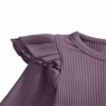 thumbnail image 4 of Baby Girl Solid Color Clothes Sets Cotton Bodysuit Tops Flared Pant Bell Bottom Outfits, 4 of 5