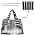 thumbnail image 5 of Wrapables Large & Small Foldable Tote Nylon Reusable Grocery Bags, Set of 2, Black Stripes, 5 of 5
