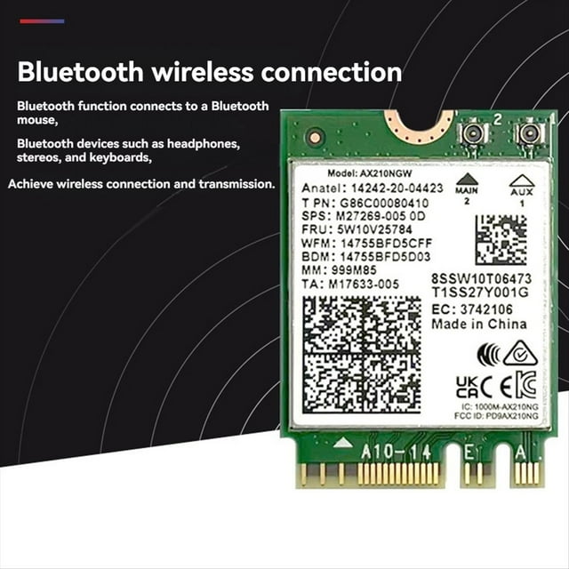 Tarjeta de Red Inalámbrica WiFi 6E AX210 Bluetooth 5..2 5374Mbps 2.4Ghz 5Ghz 6Ghz 802.11ax Adaptador Wifi para PC Portátil
