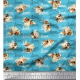 thumbnail image 1 of Soimoi Moss Georgette Fabric Love Text & Puppies Dog Printed Craft Fabric by the Yard 42 Inch Wide, 1 of 1