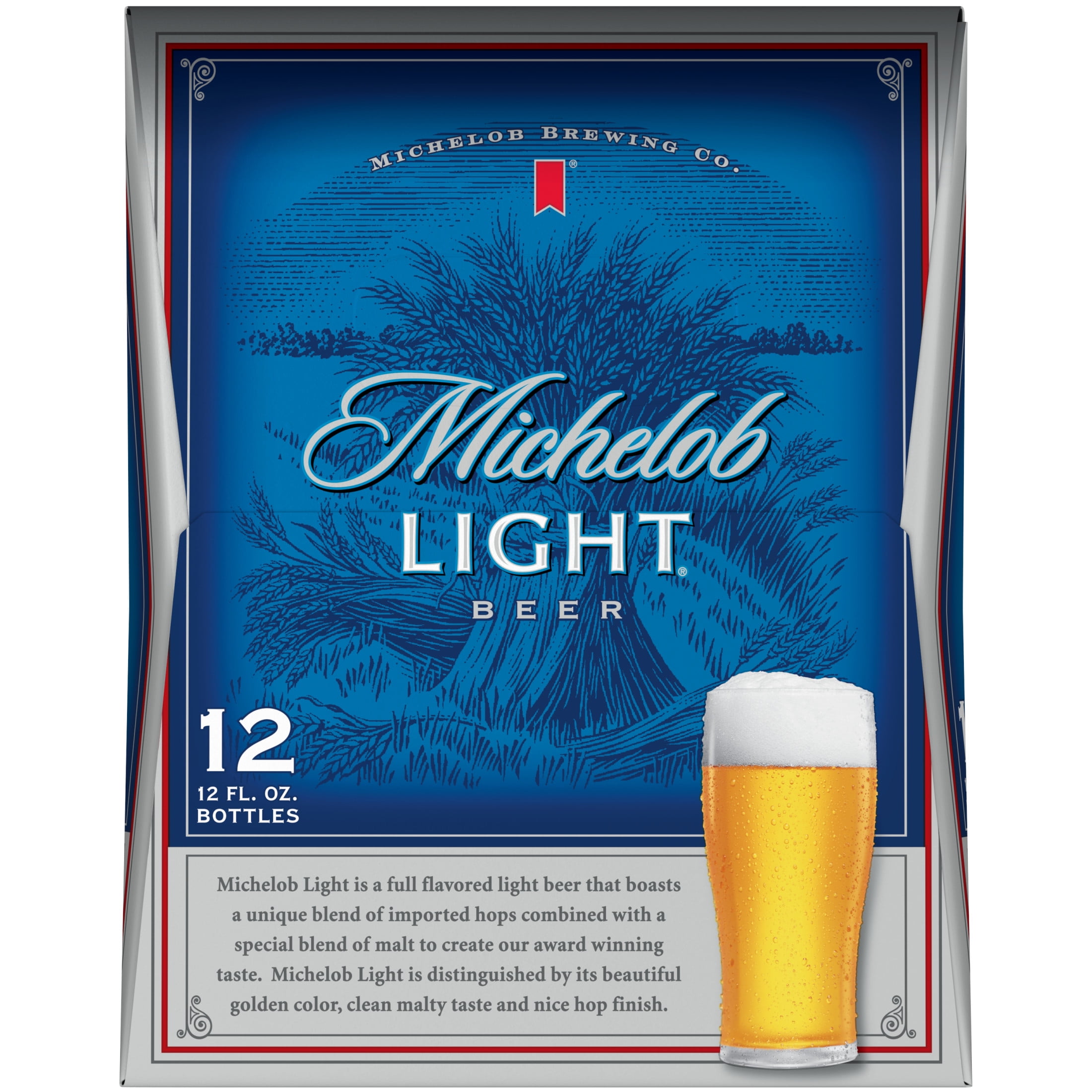 Michelob Light American Lager Beer 12 pack 12 fl oz Glass Bottles 4.3% ABV