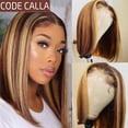 thumbnail image 2 of Highlight Straight Bob Human Hair Wig 13x4 Lace Front, 2 of 23