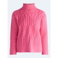 thumbnail image 5 of Free Assembly Women's Cable Knit Mock Neck Sweater, Midweight, Sizes XS-XXL, 5 of 5