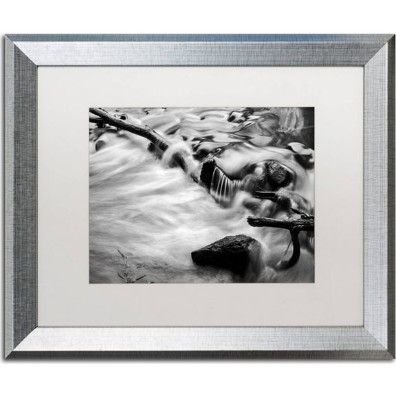 Trademark Fine Art "Black River" Canvas Art by Jason Shaffer, White Matte, Silver Frame