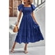 thumbnail image 4 of Vestido midi PRETTYGARDEN para mujer, manga corta, abullonado, azul, 4 of 9