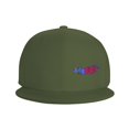 thumbnail image 3 of DouZhe Flat Brim Cap Snapback Hat, America Eagle Prints Adjustable Green Adult Baseball Cap, 3 of 6